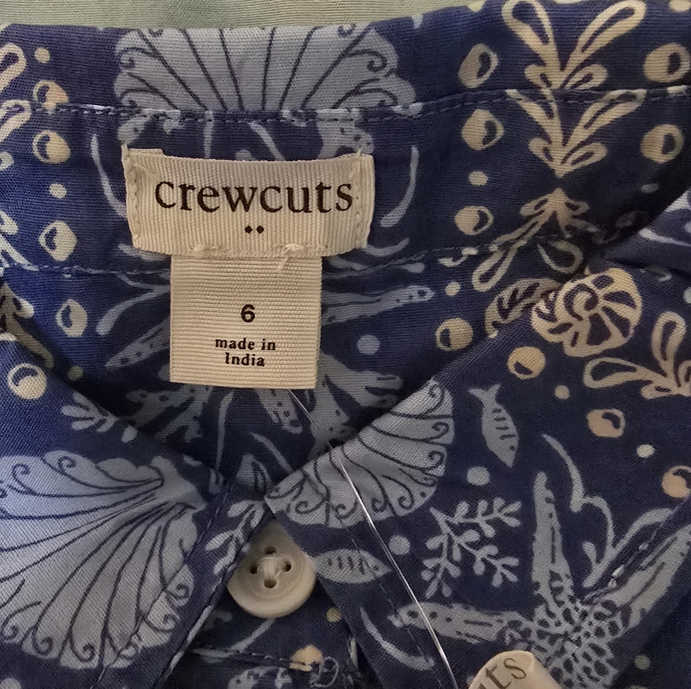 Crewcuts Girls' Blue Sleeveless Button-Up Dress - Picture 3 of 4